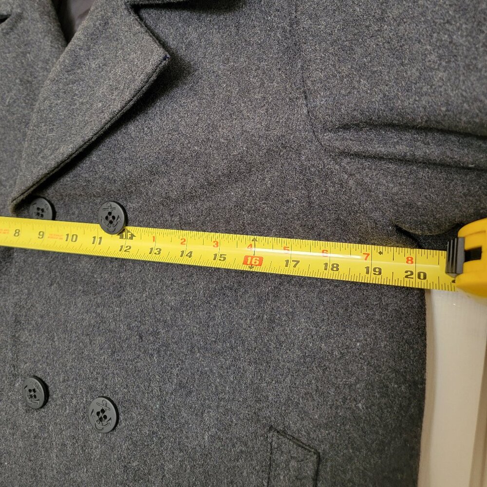 WOOL Old Navy Peacoat Jacket Double Breasted Anchor Nautical Buttons Fully Lined - Picture 6 of 6